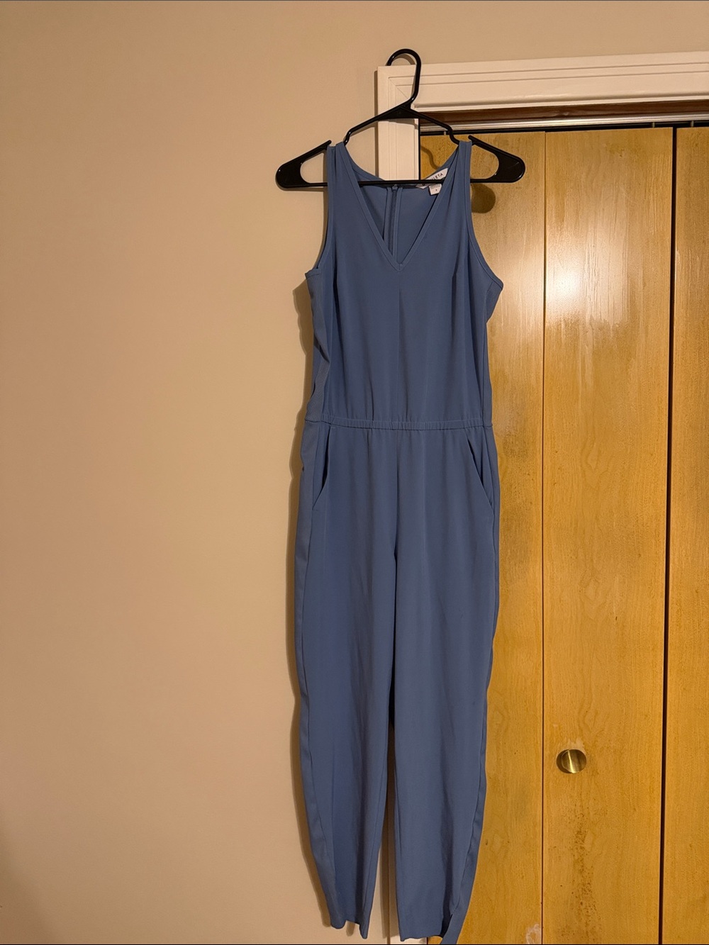 Athleta Dusty Blue Sleeveless V-Neck Jumpsuit